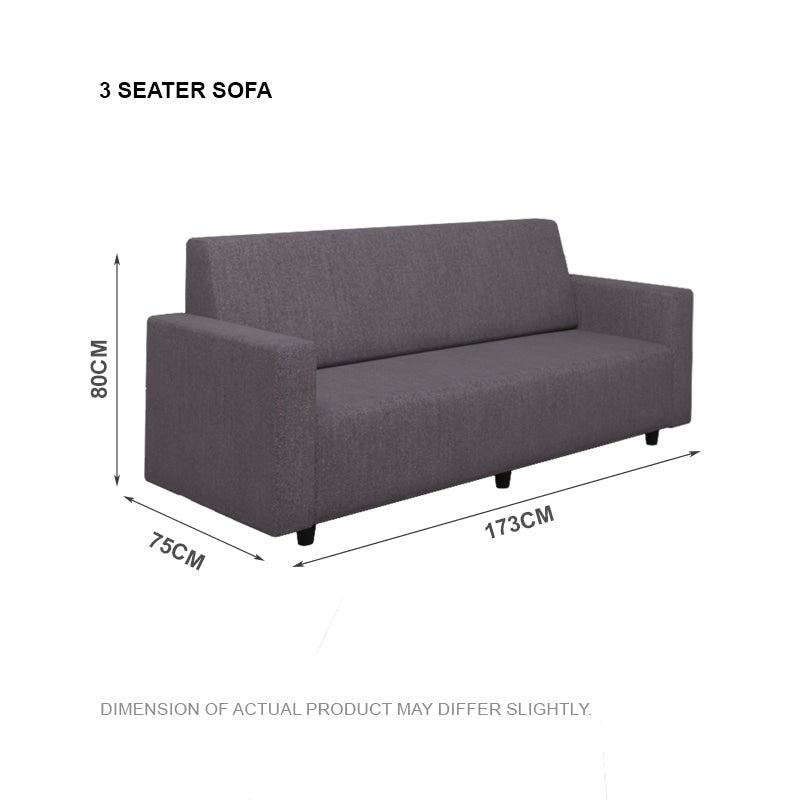 Luna Fabric 3 Seater Sofa
