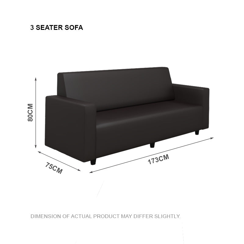 Luna Faux Leather 3 Seater Sofa