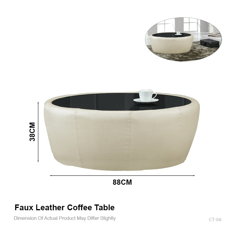 JOEL FAUX LEATHER COFFEE TABLE