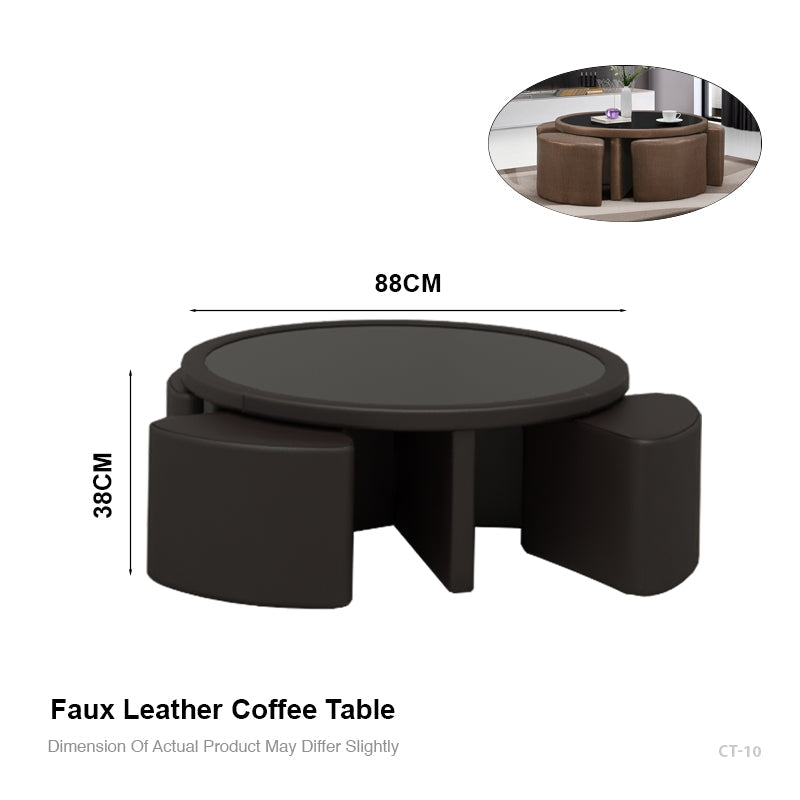 AARON FAUX LEATHER COFFEE TABLE