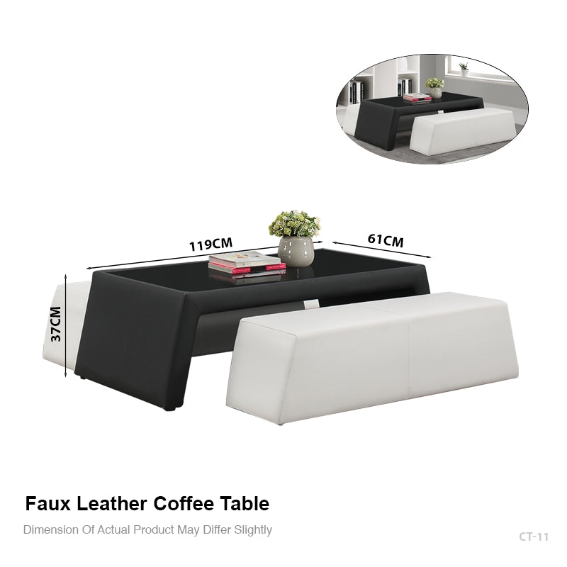 JASON FAUX LEATHER COFFEE TABLE