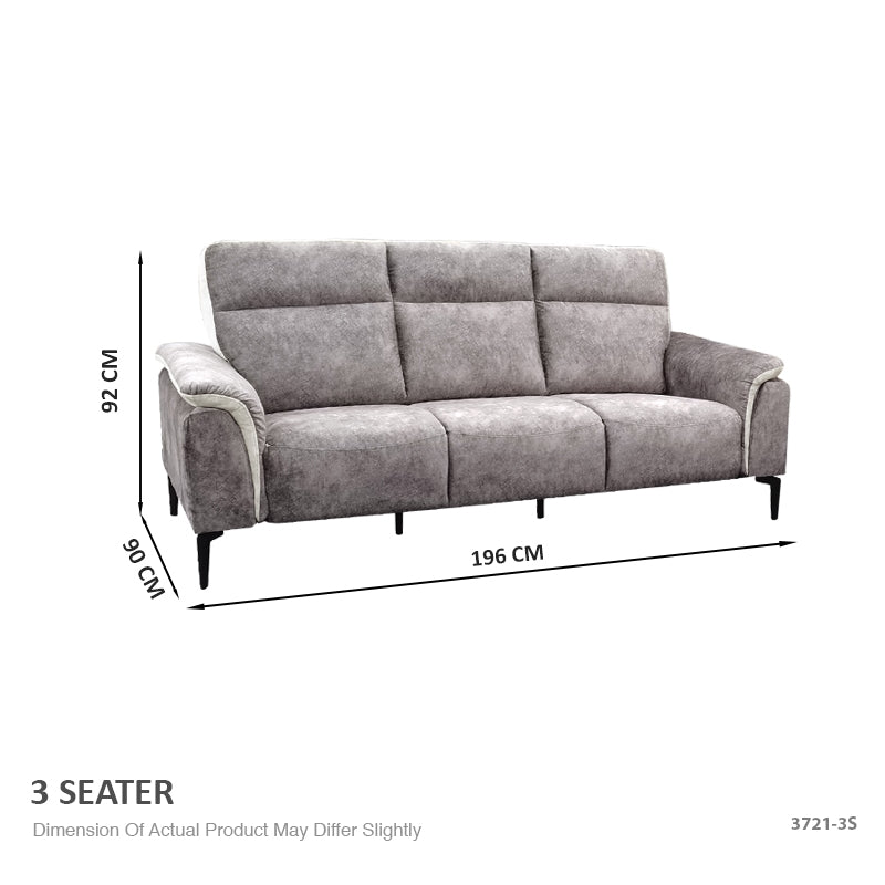 Leon Velvet Fabric 3 Seater Sofa
