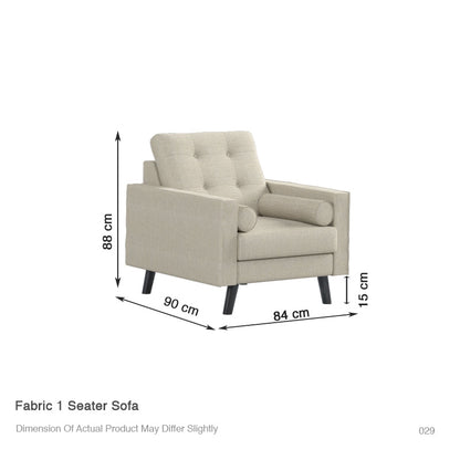 Dinder Fabric 1 Seater Sofa
