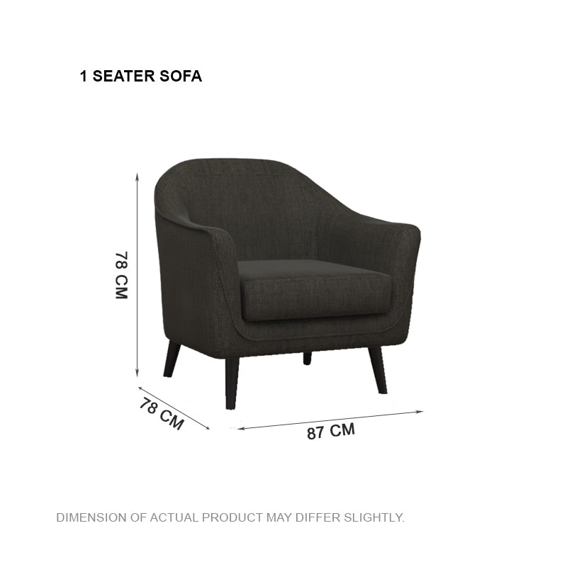 Ariana Fabric 1 Seater Sofa