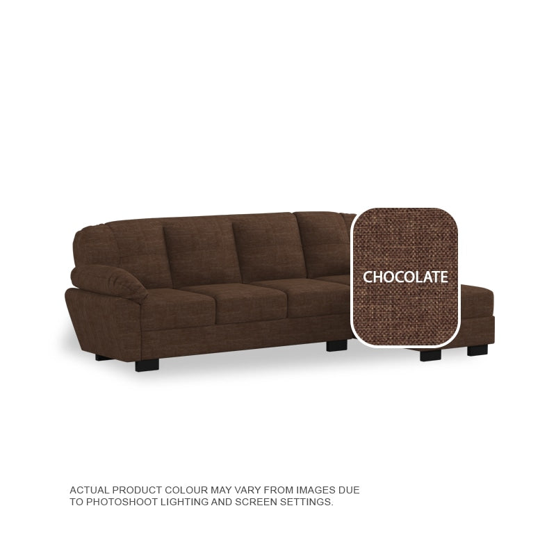Adam Fabric 3 Seater With Chaise Sofa