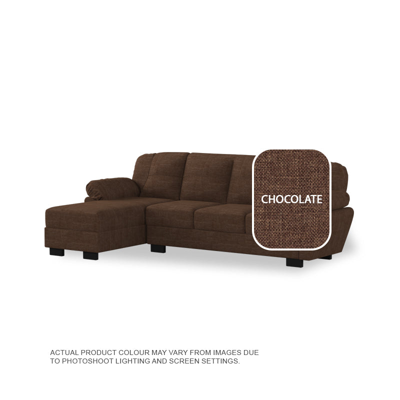 Adam Fabric 3 Seater With Chaise Sofa