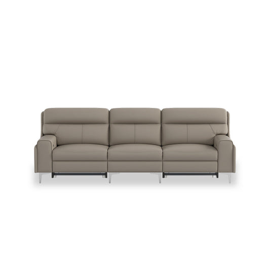 Clara Half Leather Cowhide 3 Seater Sofa