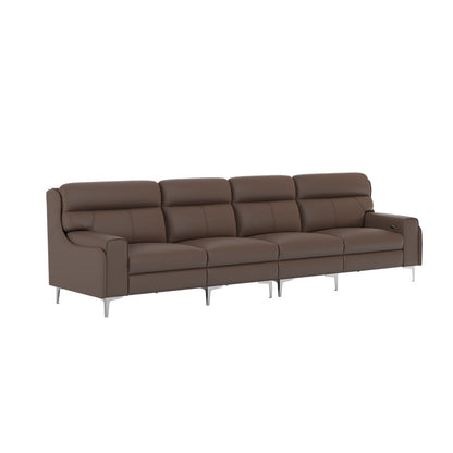 Clara Half Leather Cowhide 4 Seater Sofa