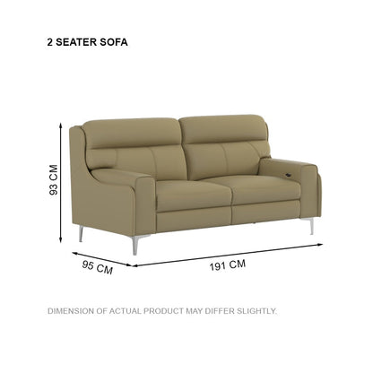 Clara Half Leather Cowhide 2 Seater Sofa