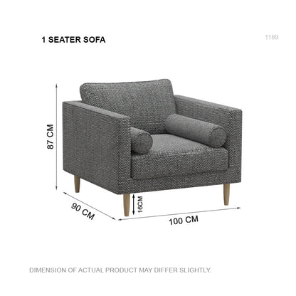 Leah Fabric 1 Seater Sofa