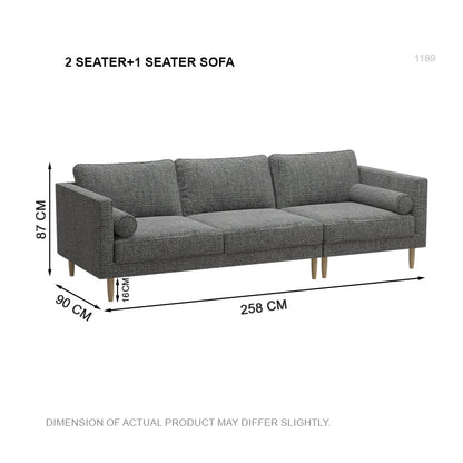 Leah Fabric 3 Seater Sofa