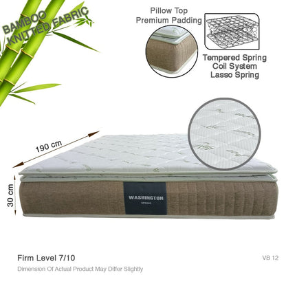 Entice Faux Leather Bed Set With Washington Spring Mattress 12 Inch