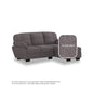 Adam Fabric 2 Seater With Chaise Sofa