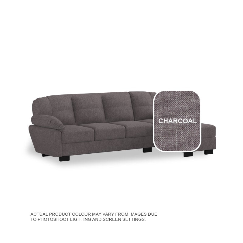 Adam Fabric 3 Seater With Chaise Sofa