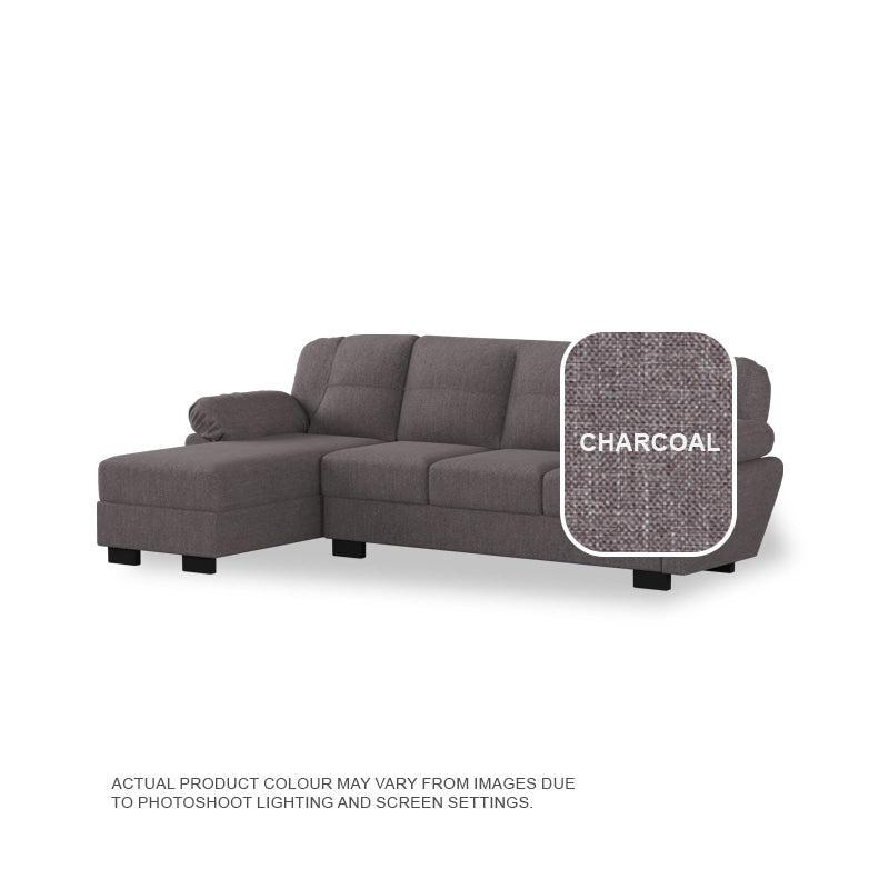 Adam Fabric 3 Seater With Chaise Sofa