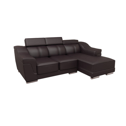 Lyla Half Leather Cowhide 2 Seater With Chaise Sofa