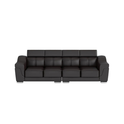 Lyla Half Leather Cowhide 4 Seater Sofa