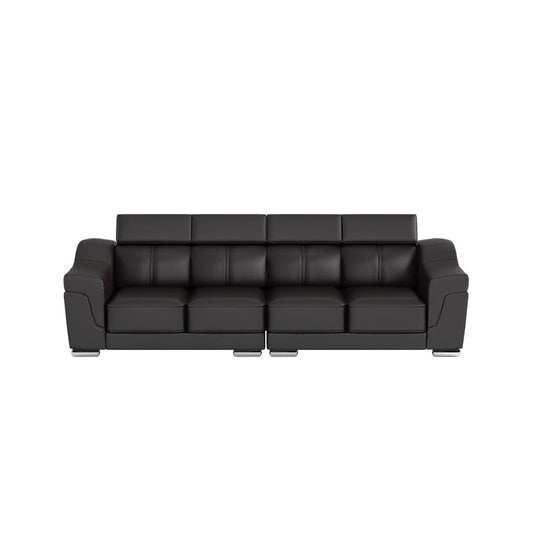 Lyla Half Leather Cowhide 4 Seater Sofa