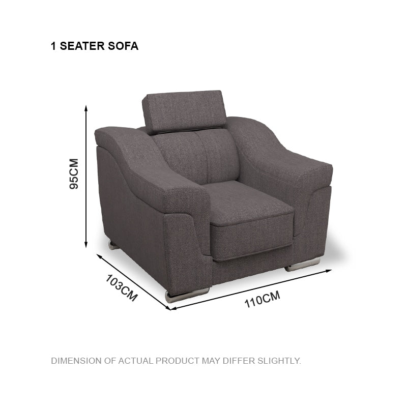 Lyla Fabric 1 Seater Sofa