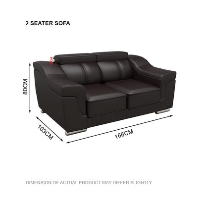 Lyla Half Leather Cowhide 2 Seater Sofa
