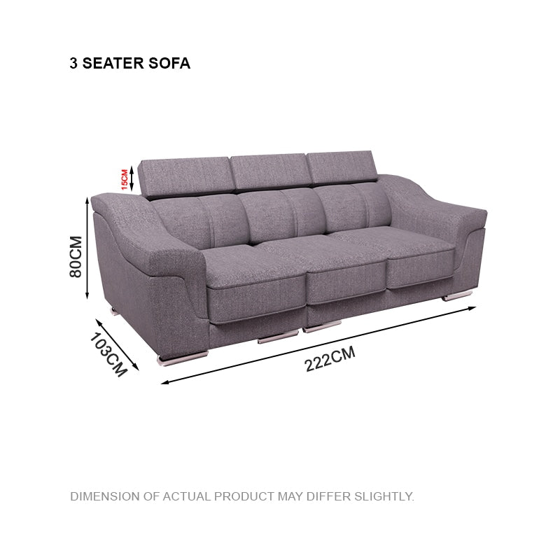 Lyla Fabric 3 Seater Sofa