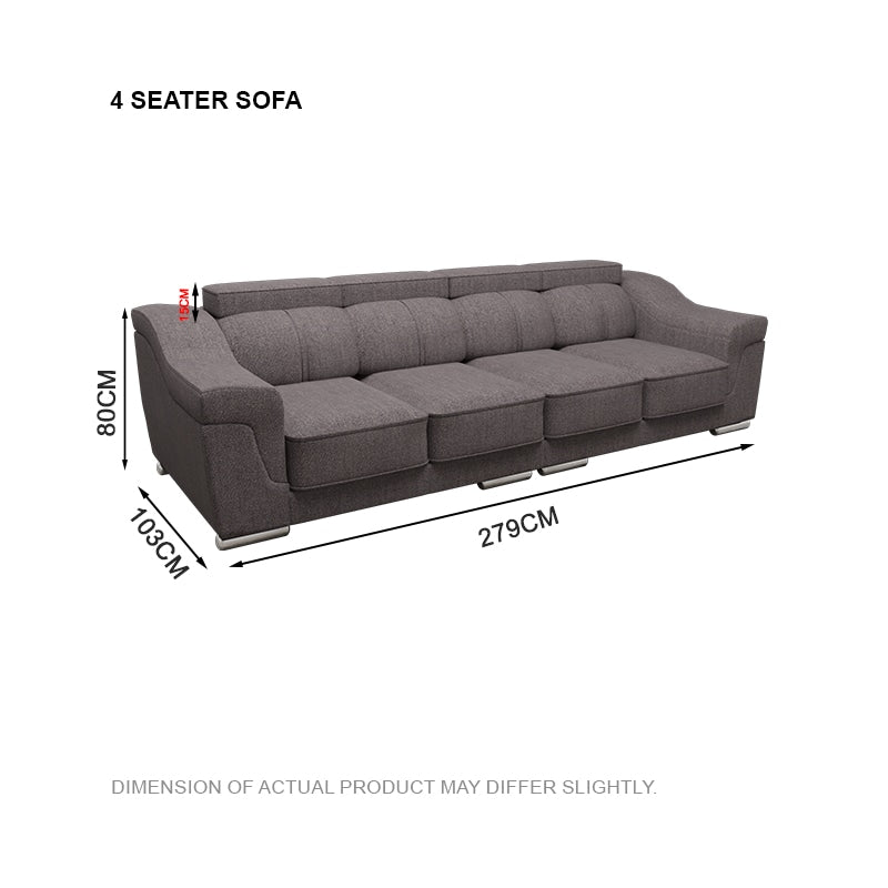 Lyla Fabric 4 Seater Sofa