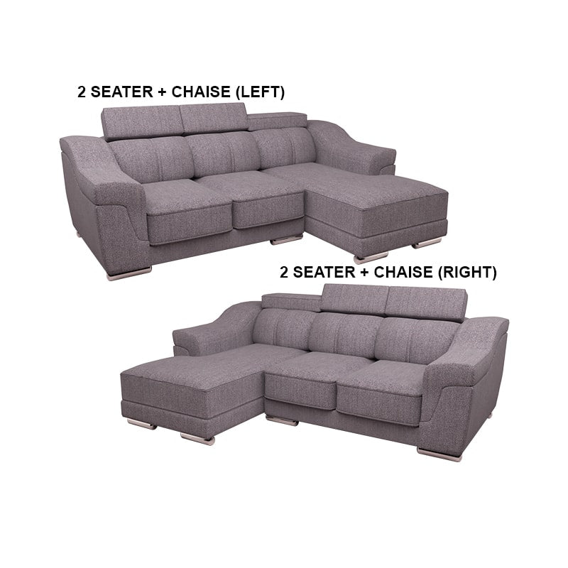 Lyla Fabric 2 Seater With Chaise Sofa