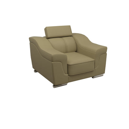 Lyla Half Leather Cowhide 1 Seater Sofa