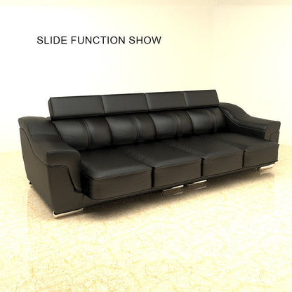 Lyla Half Leather Cowhide 4 Seater Sofa