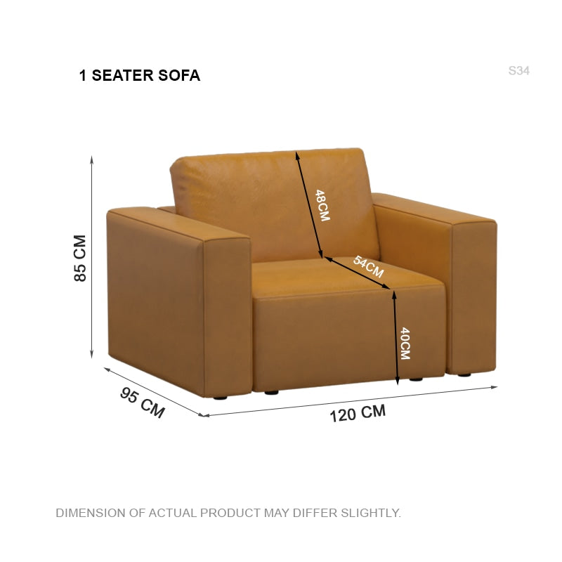 Jade Leathaire 1 Seater Sofa