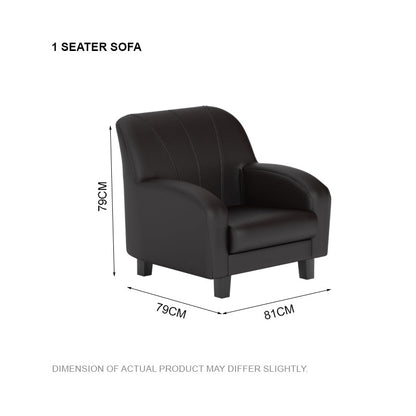 Ellie Faux Leather 1 Seater Sofa