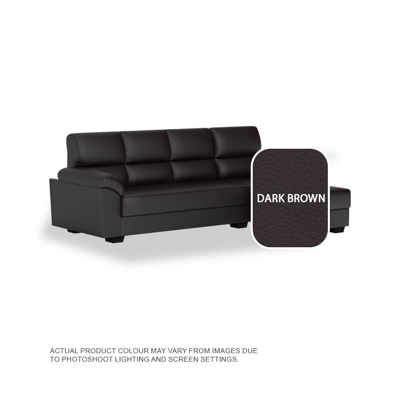 Londyn Faux Leather 3 Seater With Chaise Sofa