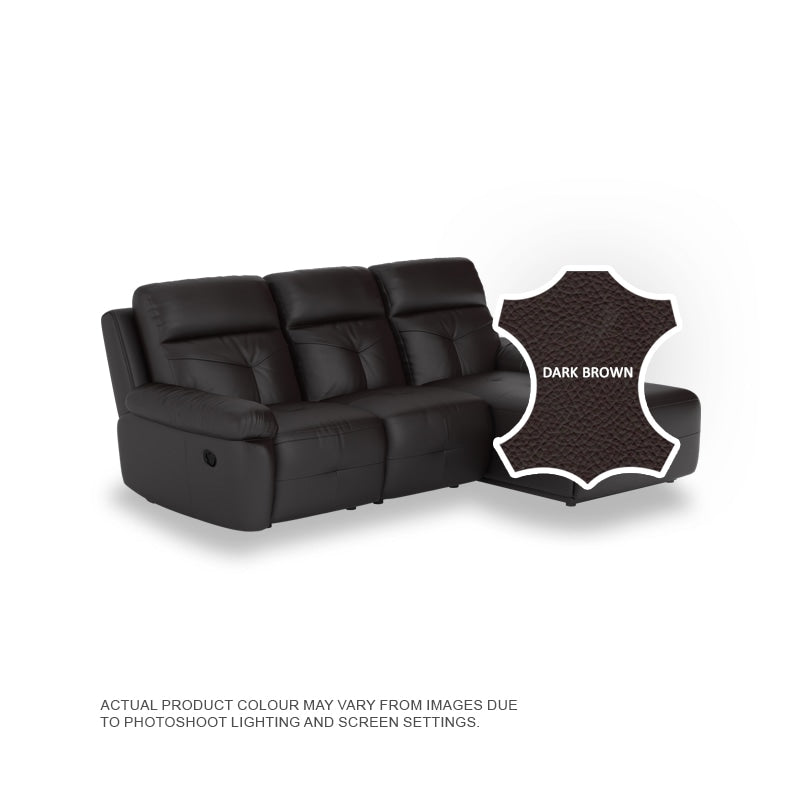Taylor Half Leather Cowhide 2 Seater With Chaise Sofa