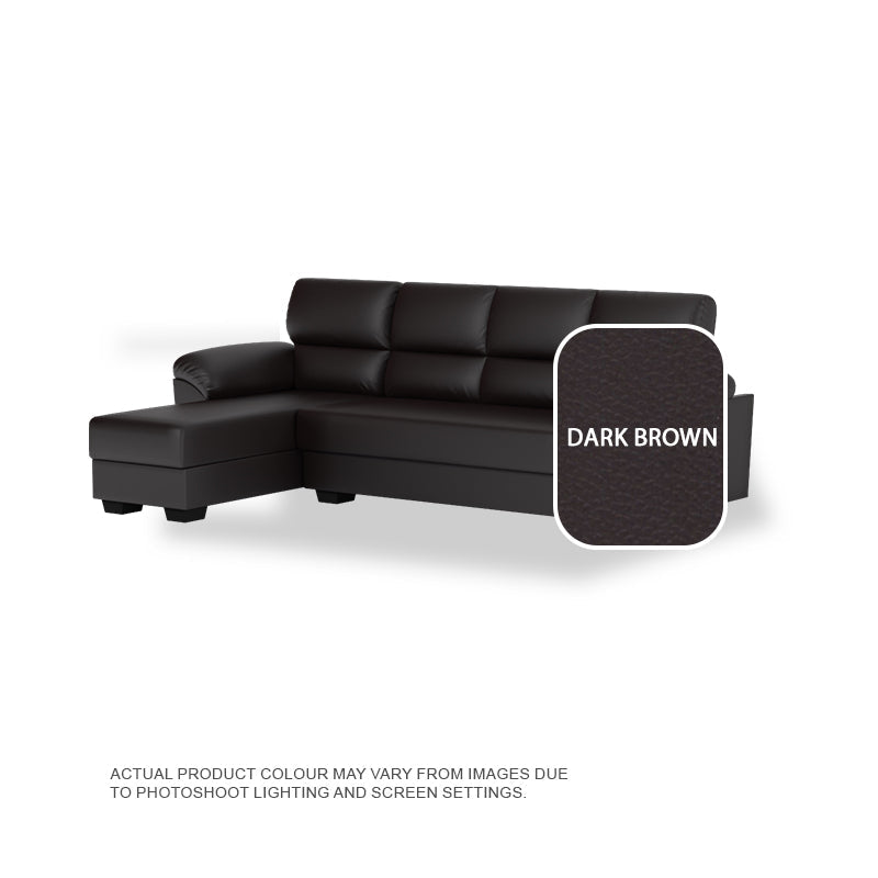 Londyn Faux Leather 3 Seater With Chaise Sofa