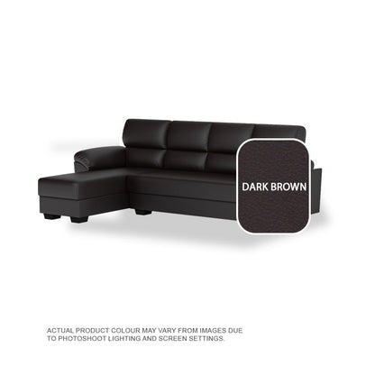 Londyn Faux Leather 3 Seater With Chaise Sofa