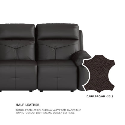 Taylor Half Leather Cowhide 3 Seater Sofa