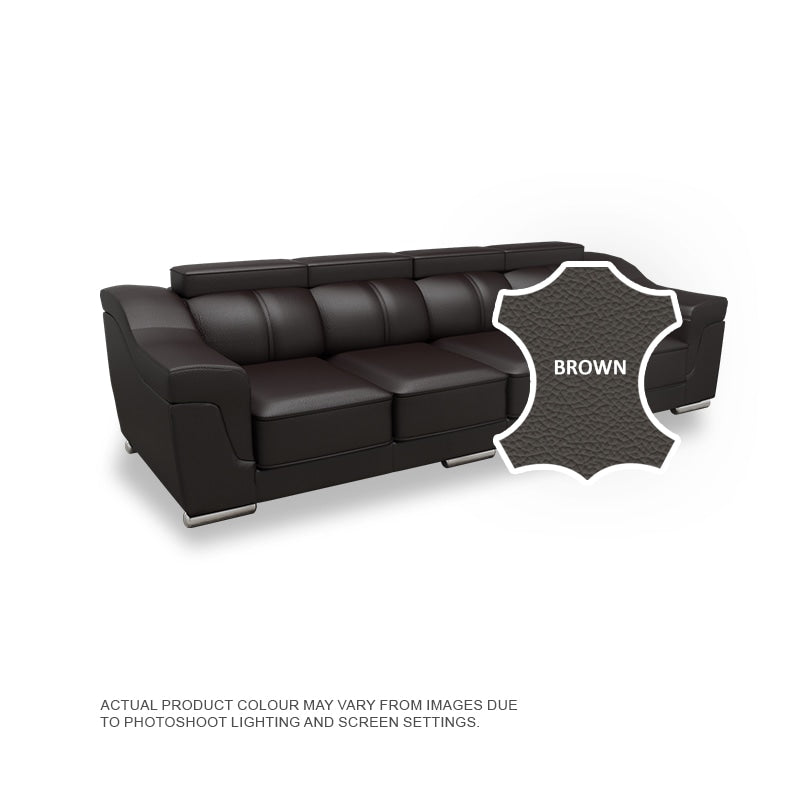 Lyla Half Leather Cowhide 4 Seater Sofa