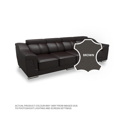 Lyla Half Leather Cowhide 4 Seater Sofa