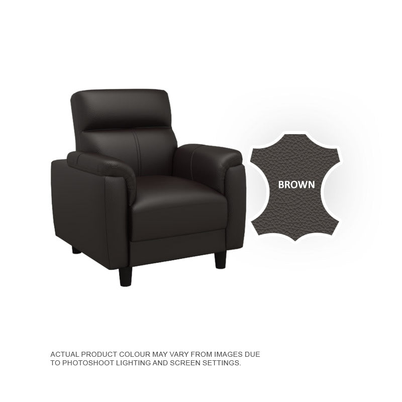 Helen Half Leather Cowhide 1 Seater Sofa