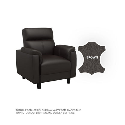 Helen Half Leather Cowhide 1 Seater Sofa