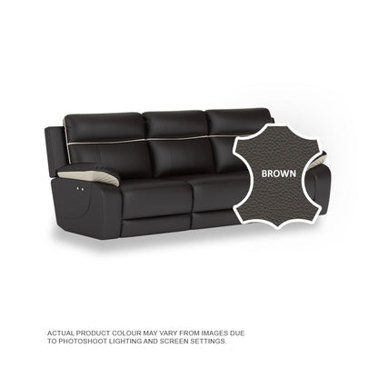 Nina Half Leather Cowhide 3 Seater Sofa