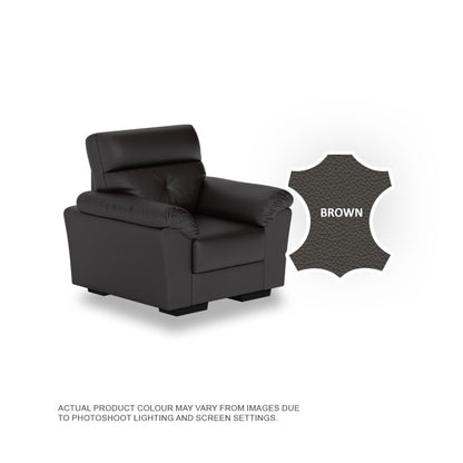 Henry Half Leather Cowhide 1 Seater Sofa