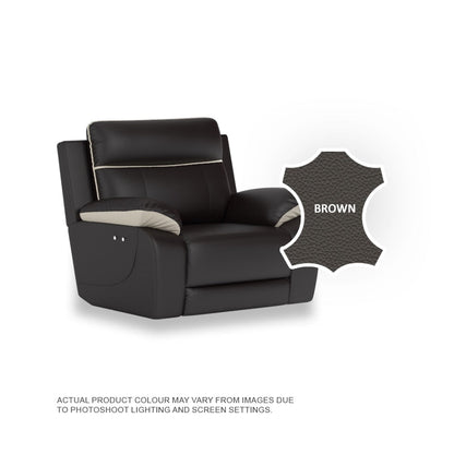 Nina Half Leather Cowhide 1 Seater Sofa