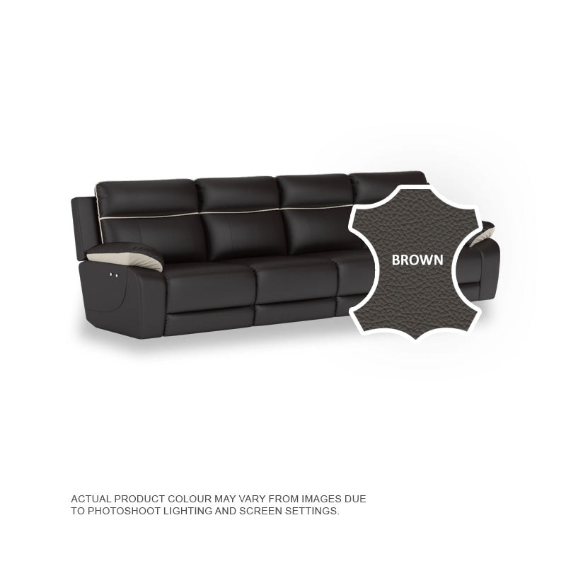 Nina Half Leather Cowhide 4 Seater Sofa