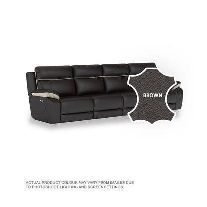 Nina Half Leather Cowhide 4 Seater Sofa