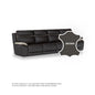 Nina Half Leather Cowhide 4 Seater Sofa