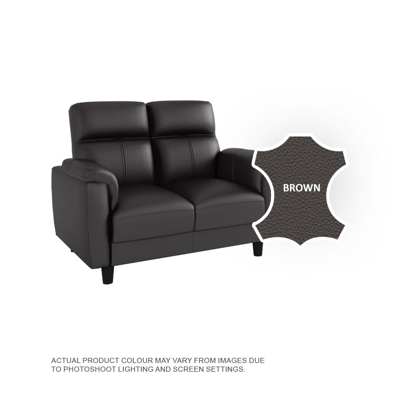 Helen Half Leather Cowhide 2 Seater Sofa