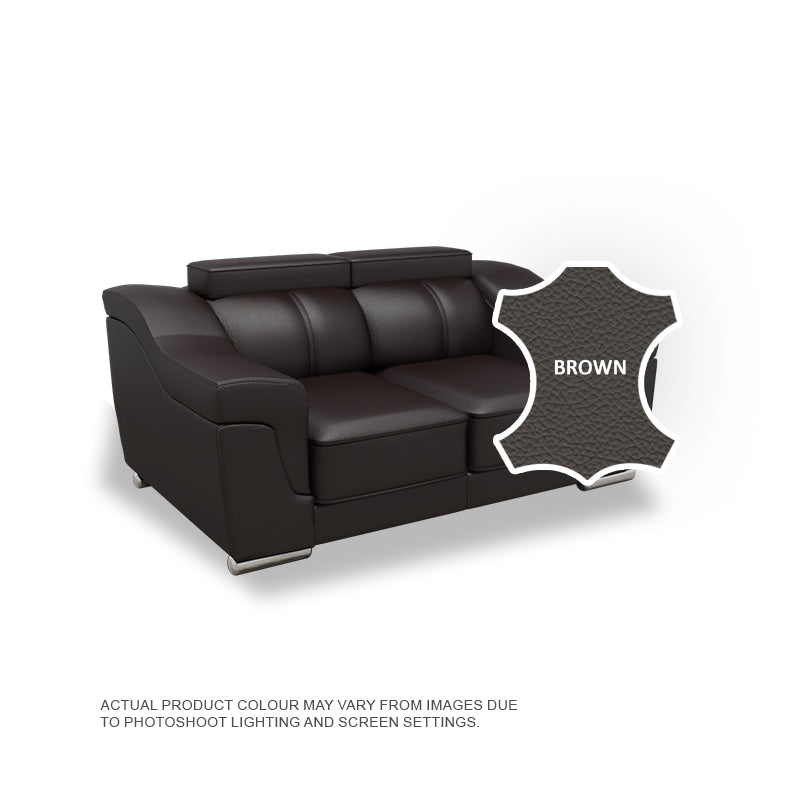 Lyla Half Leather Cowhide 2 Seater Sofa