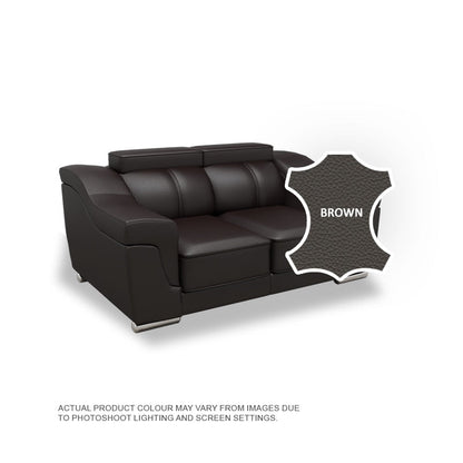 Lyla Half Leather Cowhide 2 Seater Sofa