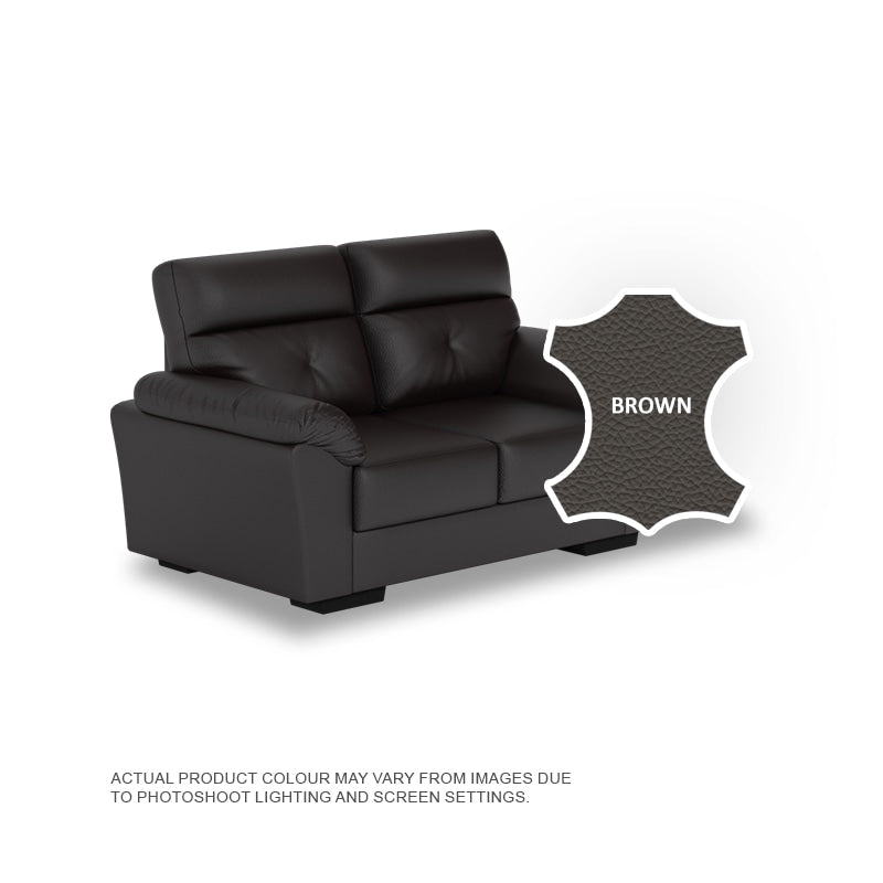 Henry Half Leather Cowhide 2 Seater Sofa